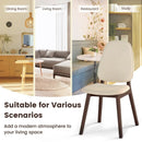 Wooden Dining Chair Set of 2 Mid-Century Modern Upholstered Side Armless Chair-Brown by LJGDeals