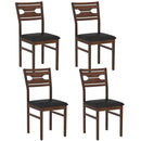 Wooden Dining Chair Set of 2 with PU Leather Padded Seat and Rubber Wood Frame-Walnut by LJGDeals