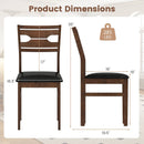 Wooden Dining Chair Set of 2 with PU Leather Padded Seat and Rubber Wood Frame-Walnut by LJGDeals