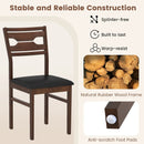 Wooden Dining Chair Set of 2 with PU Leather Padded Seat and Rubber Wood Frame-Walnut by LJGDeals