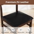 Wooden Dining Chair Set of 2 with PU Leather Padded Seat and Rubber Wood Frame-Walnut by LJGDeals