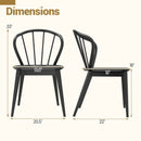 Wooden Dining Chair Set of 2 with High Spindle Back and Wide Seat by LJGDeals
