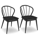 Wooden Dining Chair Set of 2 with High Spindle Back and Wide Seat by LJGDeals