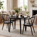Wooden Dining Chair Set of 2 with High Spindle Back and Wide Seat by LJGDeals