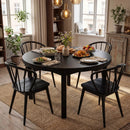 Wooden Dining Chair Set of 2 with High Spindle Back and Wide Seat by LJGDeals