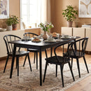 Wooden Dining Chair Set of 2 with High Spindle Back and Wide Seat by LJGDeals
