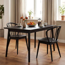 Wooden Dining Chair Set of 2 with High Spindle Back and Wide Seat by LJGDeals