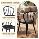 Wooden Dining Chair Set of 2 with High Spindle Back and Wide Seat by LJGDeals