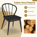 Wooden Dining Chair Set of 2 with High Spindle Back and Wide Seat by LJGDeals
