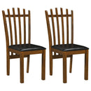 Dining Chairs Set of 2 with Spindle Back and PU Leather Seat by LJGDeals