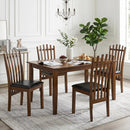 Dining Chairs Set of 4 with Spindle Back and PU Leather Seat by LJGDeals