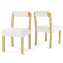 Wooden Dining Chair with Rubber Wood Frame and Cylinder Back Set of 2-White by LJGDeals