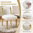 Wooden Dining Chair with Rubber Wood Frame and Cylinder Back Set of 2-White
