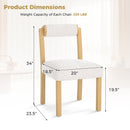 Wooden Dining Chair with Rubber Wood Frame and Cylinder Back Set of 2-White