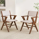 Wooden Dining Chair with Rubber Wood Frame Set of 2-Walnut by DirectDeals