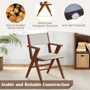 Wooden Dining Chair with Rubber Wood Frame Set of 2-Walnut by DirectDeals