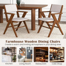 Wooden Dining Chair with Rubber Wood Frame Set of 2-Walnut by DirectDeals