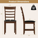 Wooden Dining Chair with Rubber Wood Frame Set of 2-Oak by DirectDeals