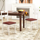 Wooden Dining Chairs Set of 2 Armless Kitchen Chairs with Hollowed Backrest by LJGDeals