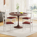 Wooden Dining Chairs Set of 2 Armless Kitchen Chairs with Hollowed Backrest by LJGDeals