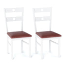 Wooden Dining Chairs Set of 2 Armless Kitchen Chairs with Hollowed Backrest by LJGDeals