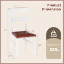 Wooden Dining Chairs Set of 2 Armless Kitchen Chairs with Hollowed Backrest by LJGDeals