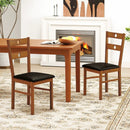 Wooden Dining Chairs Set of 2 Armless Kitchen Chairs with Hollowed Backrest by LJGDeals