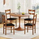 Wooden Dining Chairs Set of 2 Armless Kitchen Chairs with Hollowed Backrest by LJGDeals
