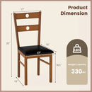 Wooden Dining Chairs Set of 2 Armless Kitchen Chairs with Hollowed Backrest by LJGDeals