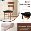 Wooden Dining Chairs Set of 2 Armless Kitchen Chairs with Hollowed Backrest