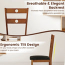 Wooden Dining Chairs Set of 2 Armless Kitchen Chairs with Hollowed Backrest by LJGDeals