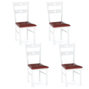 Wooden Dining Chairs Set of 4 Armless Kitchen Chairs with Hollowed Backrest by LJGDeals