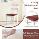 Wooden Dining Chairs Set of 4 Armless Kitchen Chairs with Hollowed Backrest by LJGDeals