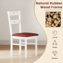 Wooden Dining Chairs Set of 4 Armless Kitchen Chairs with Hollowed Backrest