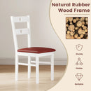 Wooden Dining Chairs Set of 4 Armless Kitchen Chairs with Hollowed Backrest by LJGDeals