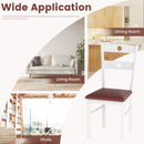 Wooden Dining Chairs Set of 4 Armless Kitchen Chairs with Hollowed Backrest