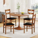 Wooden Dining Chairs Set of 4 Armless Kitchen Chairs with Hollowed Backrest
