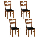 Wooden Dining Chairs Set of 4 Armless Kitchen Chairs with Hollowed Backrest by LJGDeals