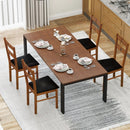 Wooden Dining Chairs Set of 4 Armless Kitchen Chairs with Hollowed Backrest by LJGDeals