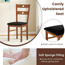 Wooden Dining Chairs Set of 4 Armless Kitchen Chairs with Hollowed Backrest by LJGDeals