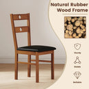 Wooden Dining Chairs Set of 4 Armless Kitchen Chairs with Hollowed Backrest by LJGDeals