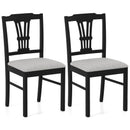 Wooden Dining Chairs Set of 2 Upholstered Kitchen Chairs with Solid Rubber Wood Frame by LJGDeals