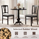 Wooden Dining Chairs Set of 2 Upholstered Kitchen Chairs with Solid Rubber Wood Frame by LJGDeals