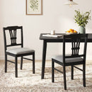 Wooden Dining Chairs Set of 2 Upholstered Kitchen Chairs with Solid Rubber Wood Frame by LJGDeals