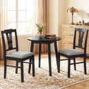 Wooden Dining Chairs Set of 2 Upholstered Kitchen Chairs with Solid Rubber Wood Frame by LJGDeals