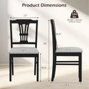 Wooden Dining Chairs Set of 2 Upholstered Kitchen Chairs with Solid Rubber Wood Frame by LJGDeals