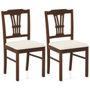 Wooden Dining Chairs Set of 2 Upholstered Kitchen Chairs with Solid Rubber Wood Frame by LJGDeals