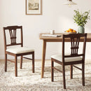 Wooden Dining Chairs Set of 2 Upholstered Kitchen Chairs with Solid Rubber Wood Frame by LJGDeals