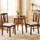 Wooden Dining Chairs Set of 2 Upholstered Kitchen Chairs with Solid Rubber Wood Frame
