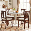 Wooden Dining Chairs Set of 2 Upholstered Kitchen Chairs with Solid Rubber Wood Frame by LJGDeals